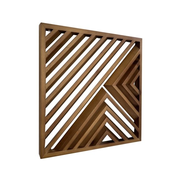 Wooden Geometric Home Wall Decor Slatted Wood Design Wall Sculpture，set Of 3🦋
